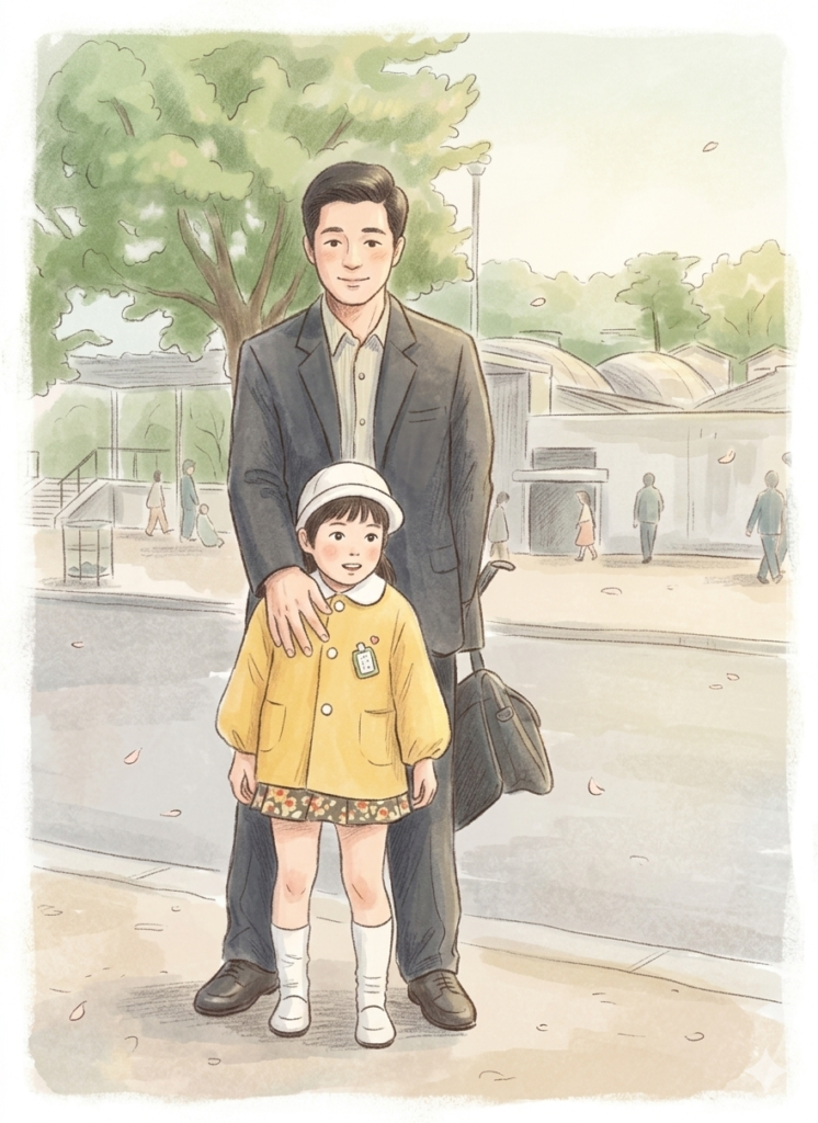 AIで生成-幼少期父と動物園