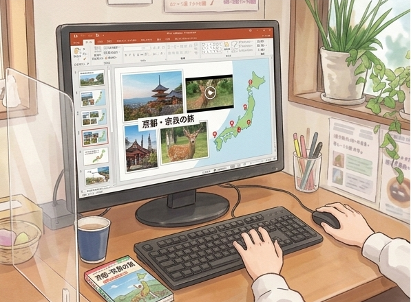 PowerPointで旅行をテーマに新規作成