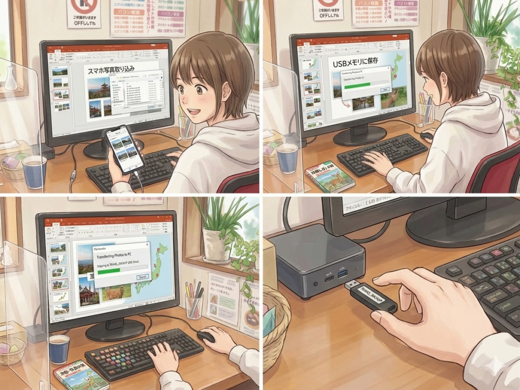 スマホとパソコンの連携楽しい