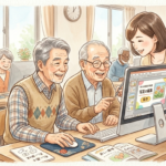 シニア世代のご友人どおし楽しくパソコン勉強中