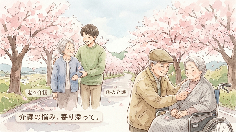 老々介護、孫と祖父母の介護