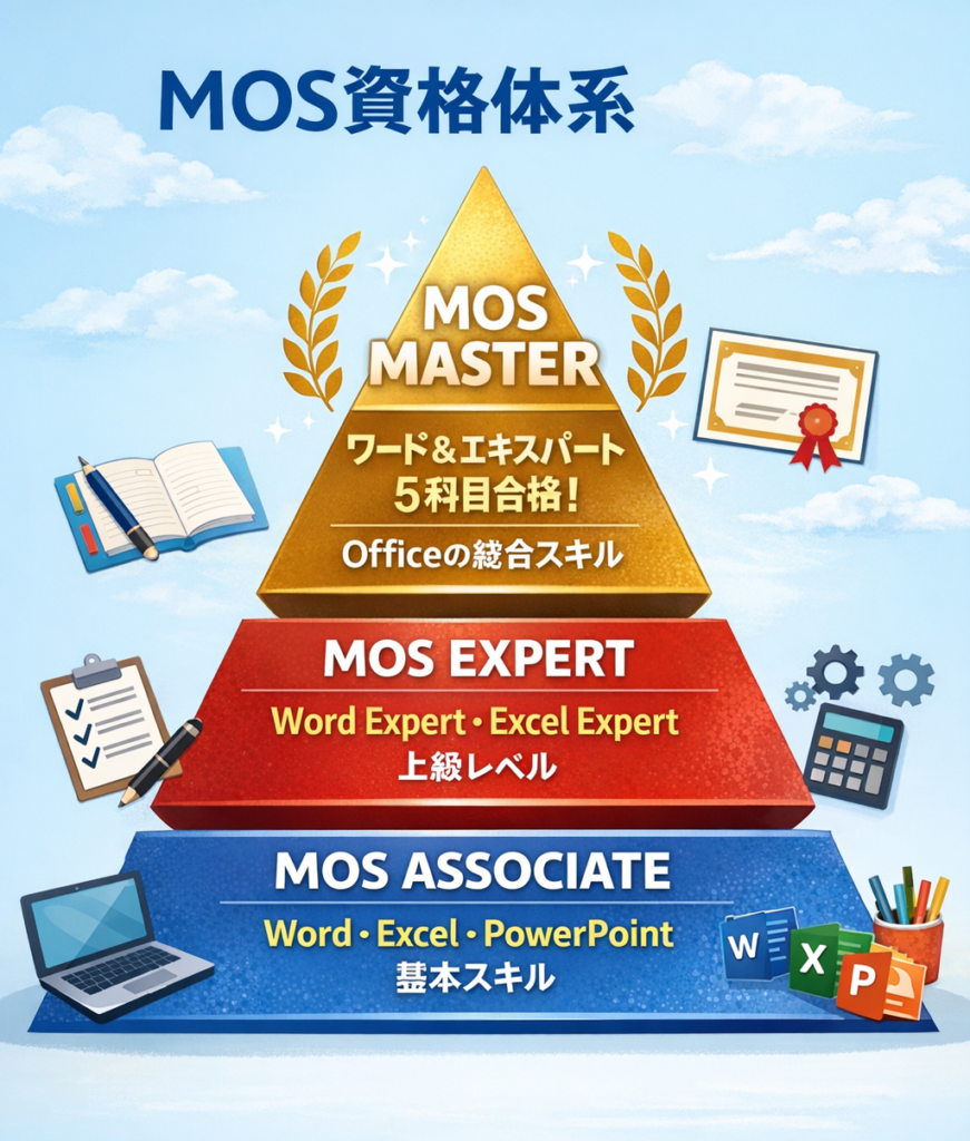 MOS試験アソシエイトとマスター組織図