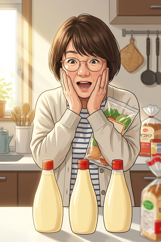 良く忘れてマヨネーズが3本有って驚く